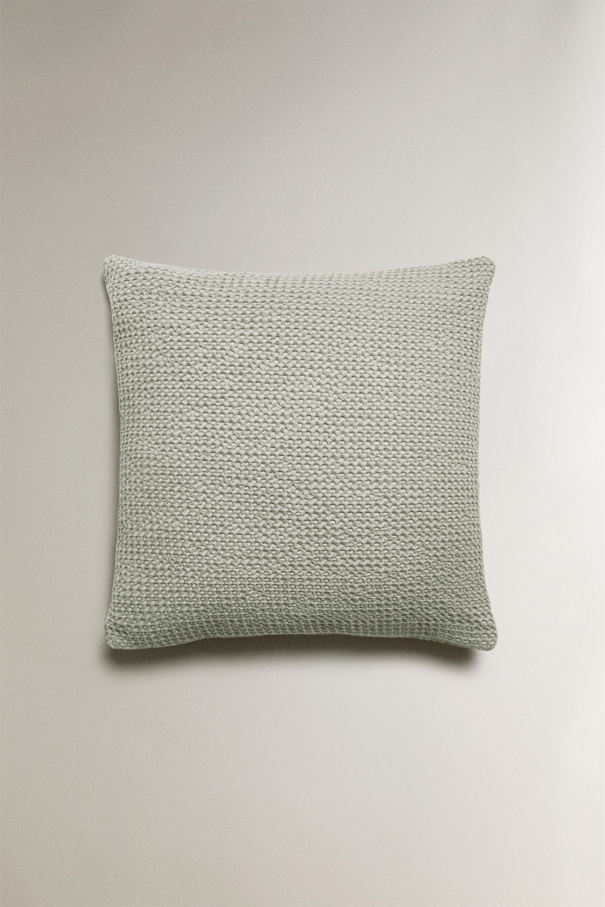 WAFFLE-KNIT THROW PILLOW COVER